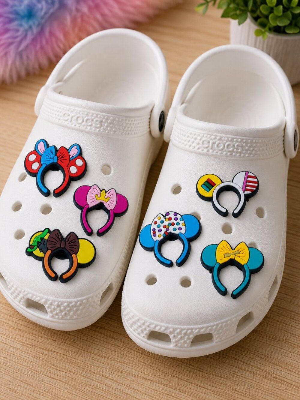 Disney Headband Shoe Charms 6pc Crocs Jewelry Stitch Baby Yoda Aurora Merida Set